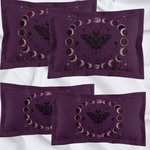 Moon Phase Moth Pillow Sham — Gothic Celestial Microfiber Pillowcase