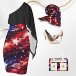 One Shoulder Patriotic Star-Spangled Dress | USA Pride S-6XL