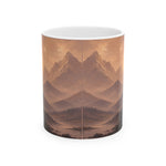 Sunset Mountain Landscape Mug | Rustic Forest Peaks Ceramic Mug