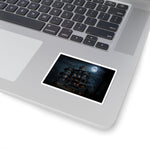 Haunted Mansion Halloween Sticker — Moonlit Spooky House Kiss-Cut Decal