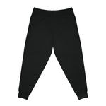 Black Athletic Joggers with Red Rose & Dagger Graphic — Rock Tattoo Style Sweatpants