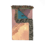 Mountain Landscape Woven Blanket | Scenic Sunset and Night Forest Throw