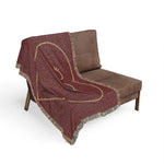 Oversized Heart Woven Blanket | Cozy Throw, Fringe Edge, Minimal Heart Design