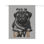 Pug Love Garden Banner, Pet Lover Decor, Dog Lover Gift, Outdoor Flag, Home & Garden Decoration - Iron Phoenix GHG