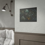 Horror Creature Poster | Rolled Poster, Dark Cave, Creepy Skeleton Figure