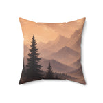Pine Tree Sunset Mountain Throw Pillow 14-28
