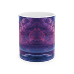 Purple Stormy Sky Ceramic Mug — Vibrant Ocean & Cloudscape Coffee Cup (11oz/15oz)