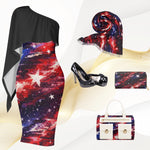 One Shoulder Patriotic Star-Spangled Dress | USA Pride S-6XL
