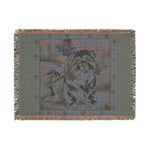 Shih Tzu Woven Blanket – Cozy Dog Throw with Scenic Backdrop