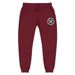 Embroidered Star Compass Sweatpants — White Fleece Joggers