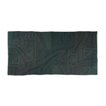 Dark Teal Geometric Beach Towel — Subtle Tribal Pattern for Coastal & Pool Days