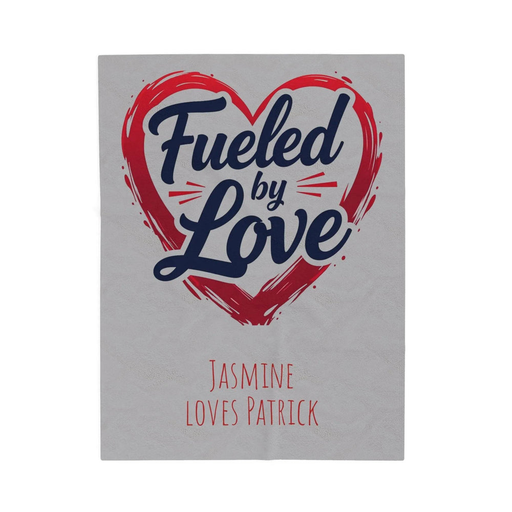 Personalized Plush Blanket - 'Fueled by Love' - Cozy Gift for Couples