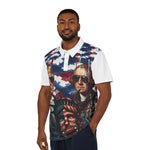Trump and Washington Portrait Polo Shirt | Patriotic American Flag All-Over Print