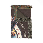 Patriotic Eagle Woven Blanket — "Proud to Be an American" Throw