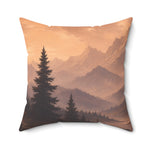 Pine Tree Sunset Mountain Throw Pillow 14-28