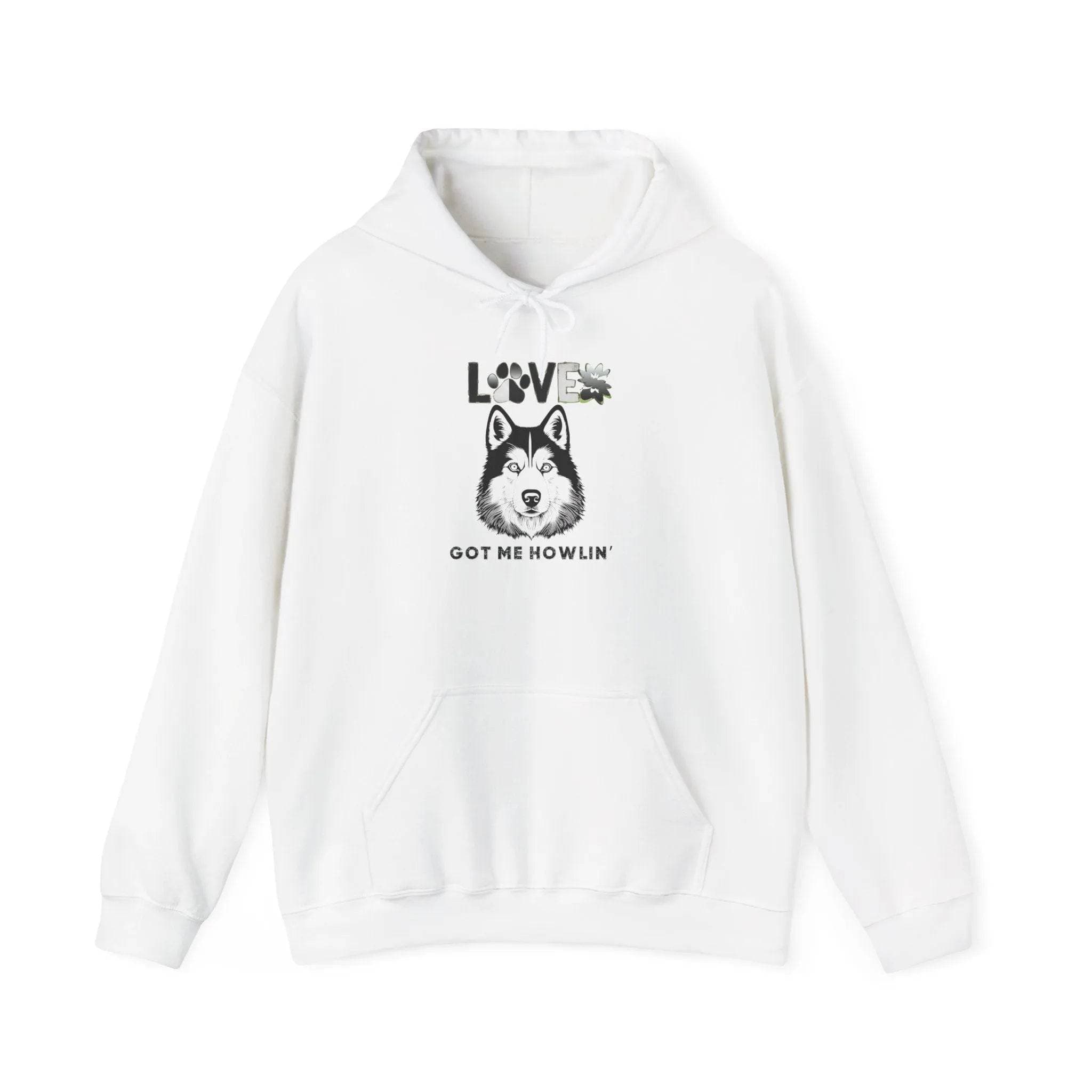 Adorable Husky Dog Hoodie – Cozy Heavyweight Blend