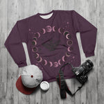 Lunar Phases Moth Sweatshirt | Moon Cycle Graphic Pullover