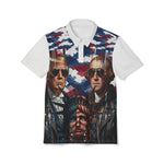 Trump and Washington Portrait Polo Shirt | Patriotic American Flag All-Over Print