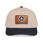 Baseball Cap — Leather Patch “I’m Perfectly Fine” Star Emblem