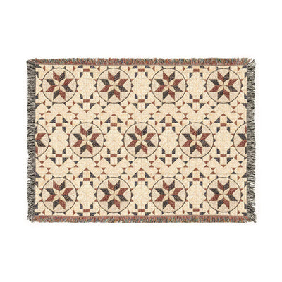 Patchwork Star quilt pattern Woven Blanket | farmhouse boho throw