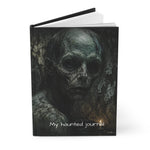 Gothic Horror Hardcover Journal - Angled View Showing Lined Pages and Sewn Binding | Our Phoenix Rise