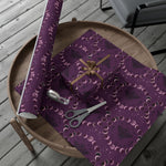 Moon Phase Pattern Gift Wrap Paper | Purple Lunar Wrapping Paper