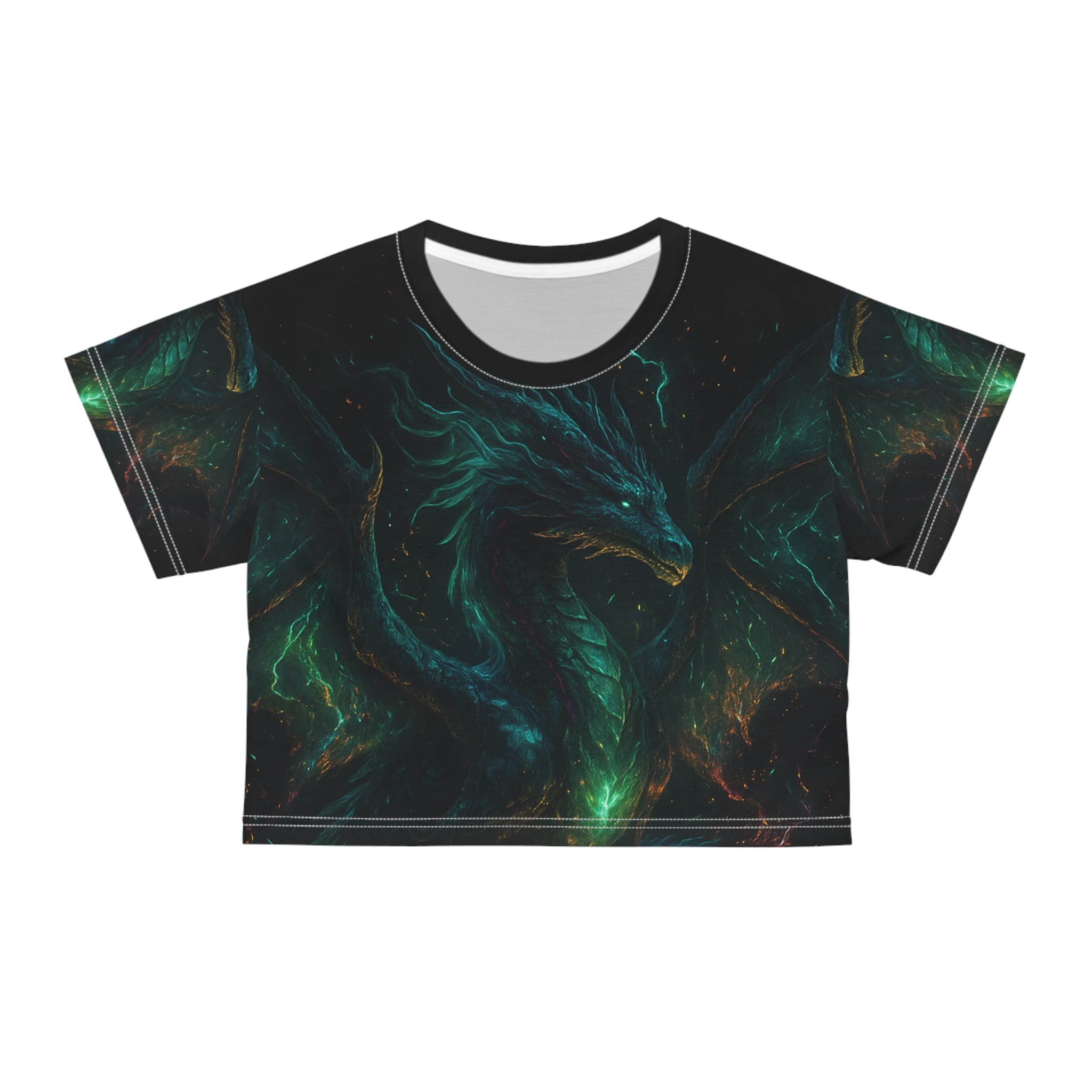 Dragon Crop Tee, Mythical Creature Graphic Shirt, Fantasy Crop Top, Dragon Lover Gift, Festival Clothing, Cute Crop Tshirt
