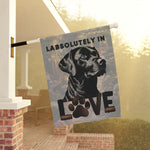 Labsolutely in Love Labrador Garden Flag | House Banner, Dog Paw Decor