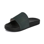 Women's Slide Sandals - Dark Teal Woodgrain Summer Slides