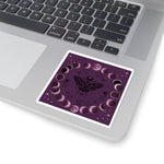 Moth and Moon Phases Sticker | Kiss-Cut Witchy Celestial Decal