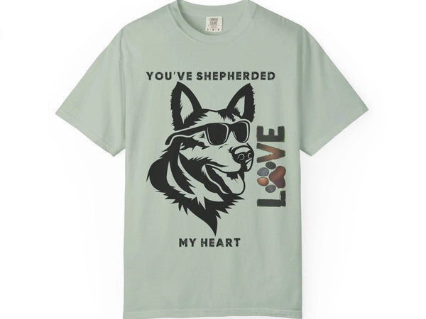 German Shepherd T-shirt - 'Shepherded My Heart' Comfort Tee - Iron Phoenix GHG