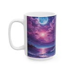 Purple Stormy Sky Ceramic Mug — Vibrant Ocean & Cloudscape Coffee Cup (11oz/15oz)