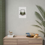 Humorous Camping Kitchen Poster - With a simple green plant on a wooden shelf | Our Phoenix Rise