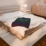 Pixelated Mountain Throw Blanket | Cozy Gamer Decor