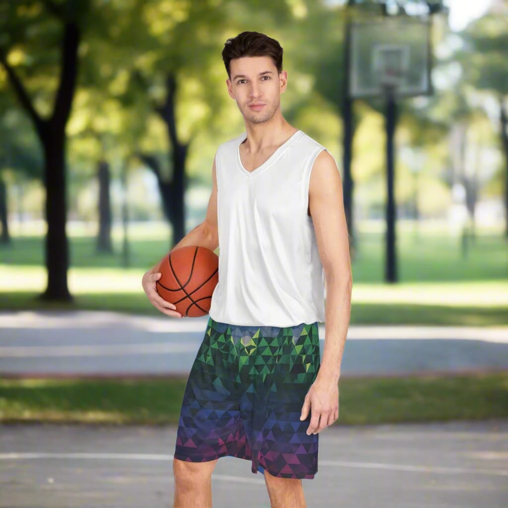 Geometric Basketball Shorts - Stylish Athletic Wear for Sports