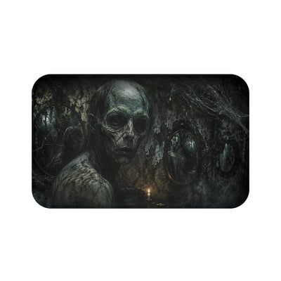 Creepy Skull Figure Bath Mat | Dark Horror Scene, Spooky Home Decor