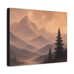 Sunset Mountain Landscape Matte Canvas