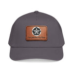 Baseball Cap — Leather Patch “I’m Perfectly Fine” Star Emblem