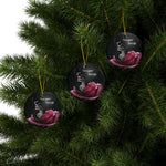 Butterfly Rose Ceramic Ornament — "Live Your Best Life" Double-Sided Holiday Ornament