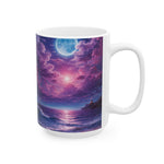 Purple Stormy Sky Ceramic Mug — Vibrant Ocean & Cloudscape Coffee Cup (11oz/15oz)