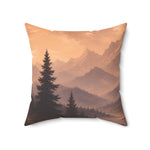 Pine Tree Sunset Mountain Throw Pillow 14-28