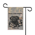 Pugs and Kisses Forever Garden Flag | Garden Banner
