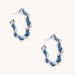 Denim Twist Hoops