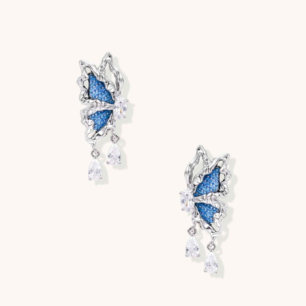 Denim Dreams Butterfly Earrings