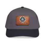 Baseball Cap — Leather Patch “I’m Perfectly Fine” Star Emblem
