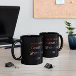 Bad at Games Great at Showing Up Mug | Black Ceramic Coffee Cup