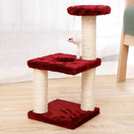Multi-Level Cat Climbing Tower - Red Color with Plush Perch | Our Phoenix Rise