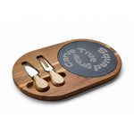 Engraved Acacia & Slate Charcuterie Board | Personalized Serving Set