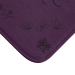 Mystic Moth Bath Mat — Moon & Roses Purple Bathroom Rug