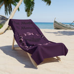 Moth with Lunar Phases Beach Towel | Moon Phase Moth Design